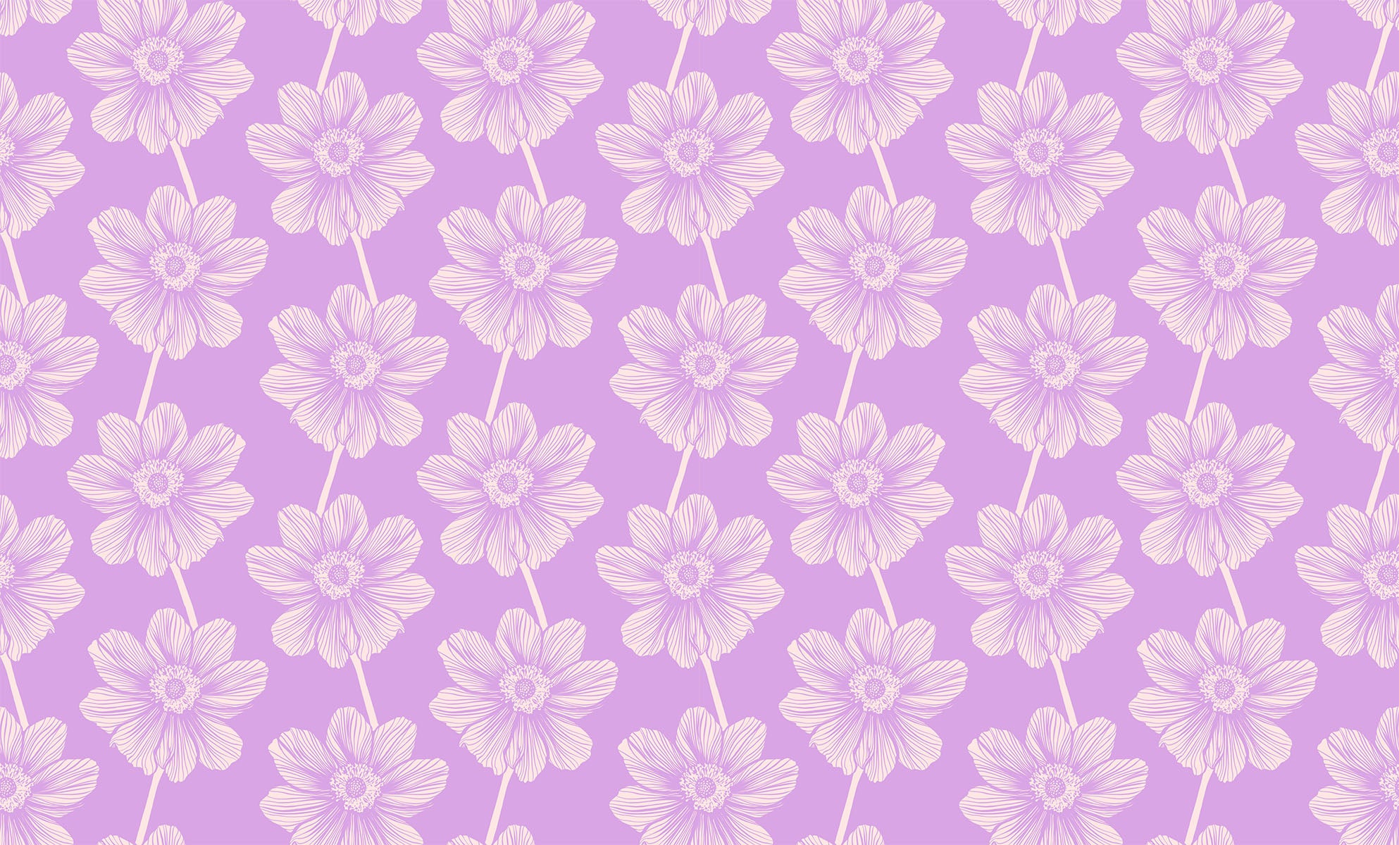Indelible Quilt Fabric by Anna Maria Parry - Anemone in Lilac Purple - AMT1000-83V