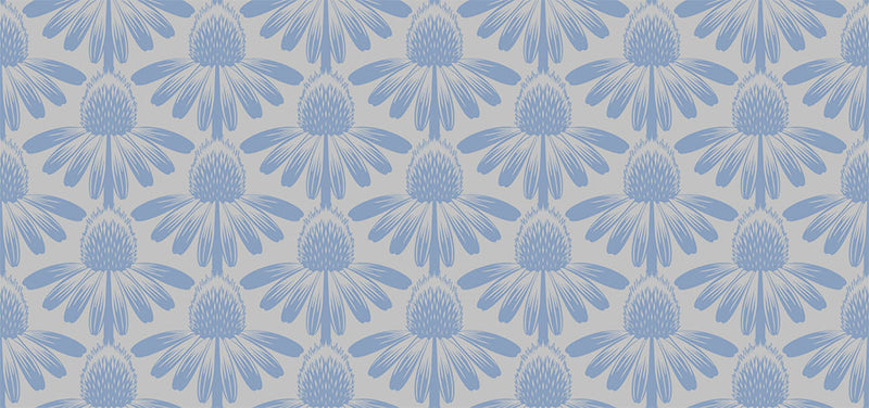 Indelible Quilt Fabric by Anna Maria Parry - Coneflower in Sky Blue/Gray - AMT1001-90V