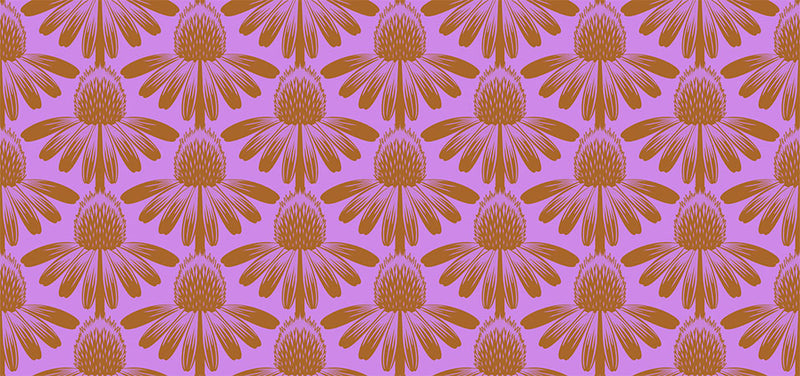Indelible Quilt Fabric by Anna Maria Parry - Coneflower in Taffy Purple - AMT1001-83V