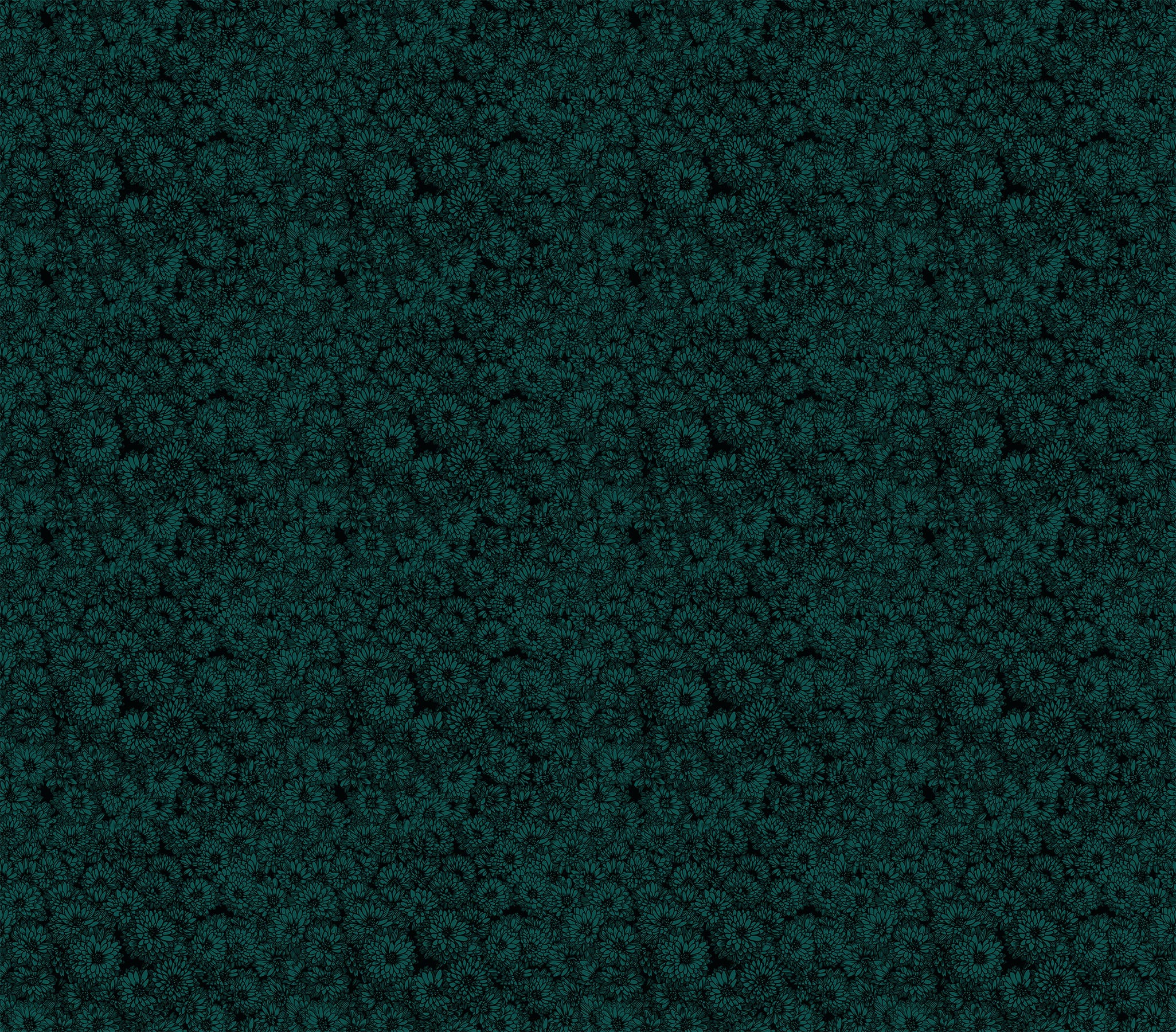 Indelible Quilt Fabric by Anna Maria Parry - Mums in Seaweed Green - AMT1002-62L