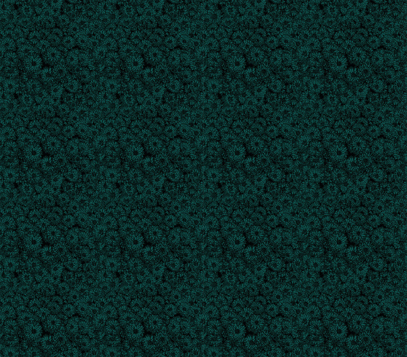 Indelible Quilt Fabric by Anna Maria Parry - Mums in Seaweed Green - AMT1002-62L
