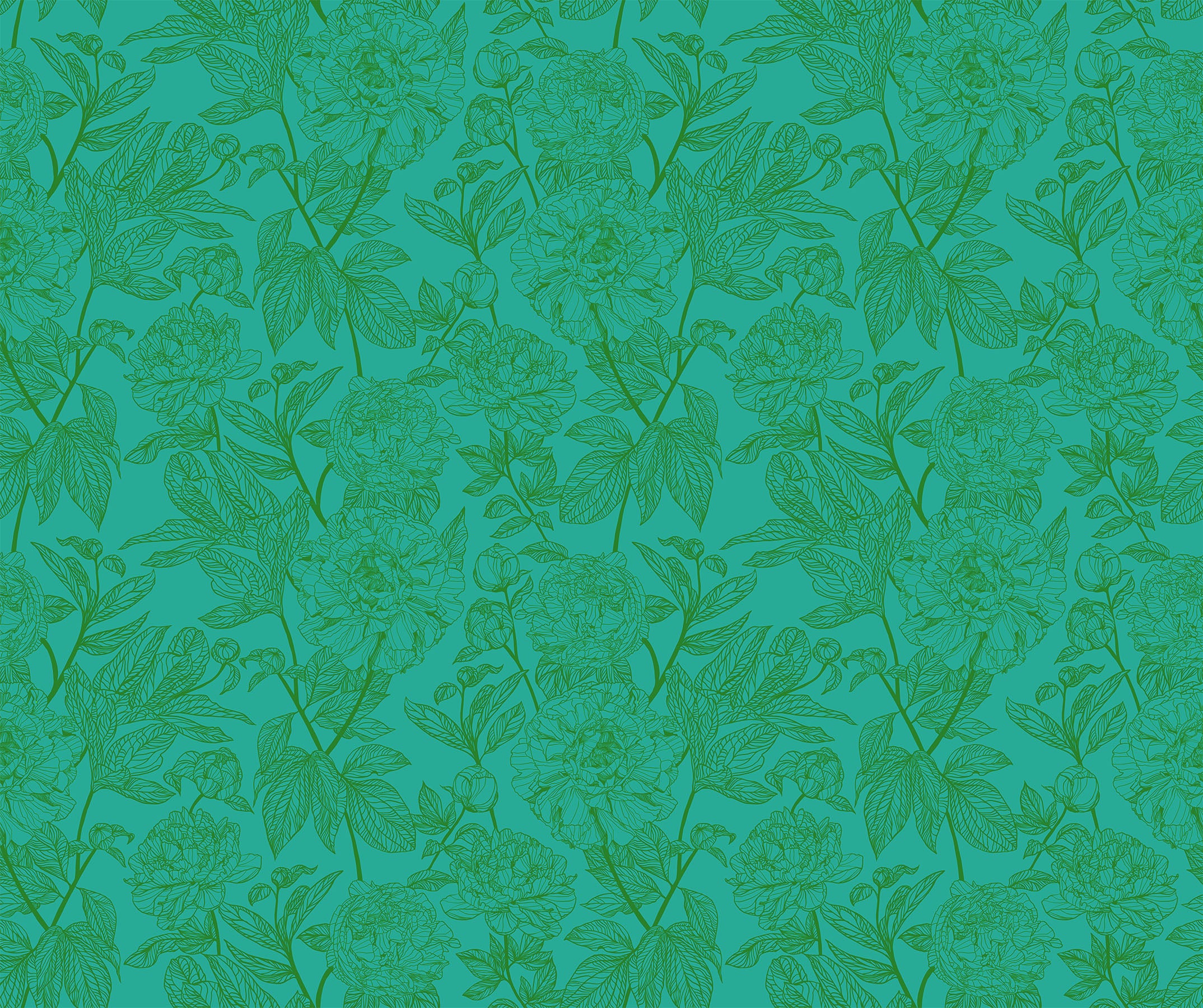 Indelible Quilt Fabric by Anna Maria Parry - Peony in Jade Green - AMT1003-78C