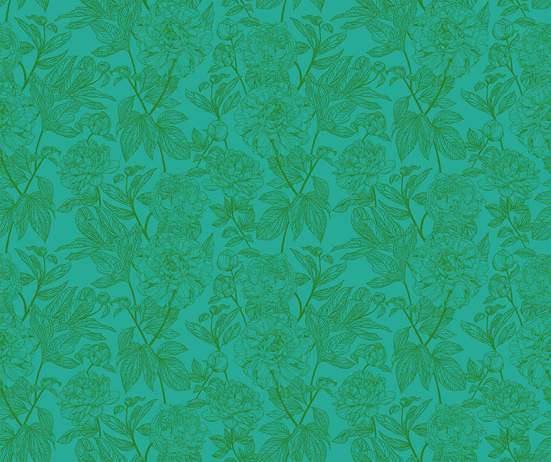 Indelible Quilt Fabric by Anna Maria Parry - Peony in Jade Green - AMT1003-78C