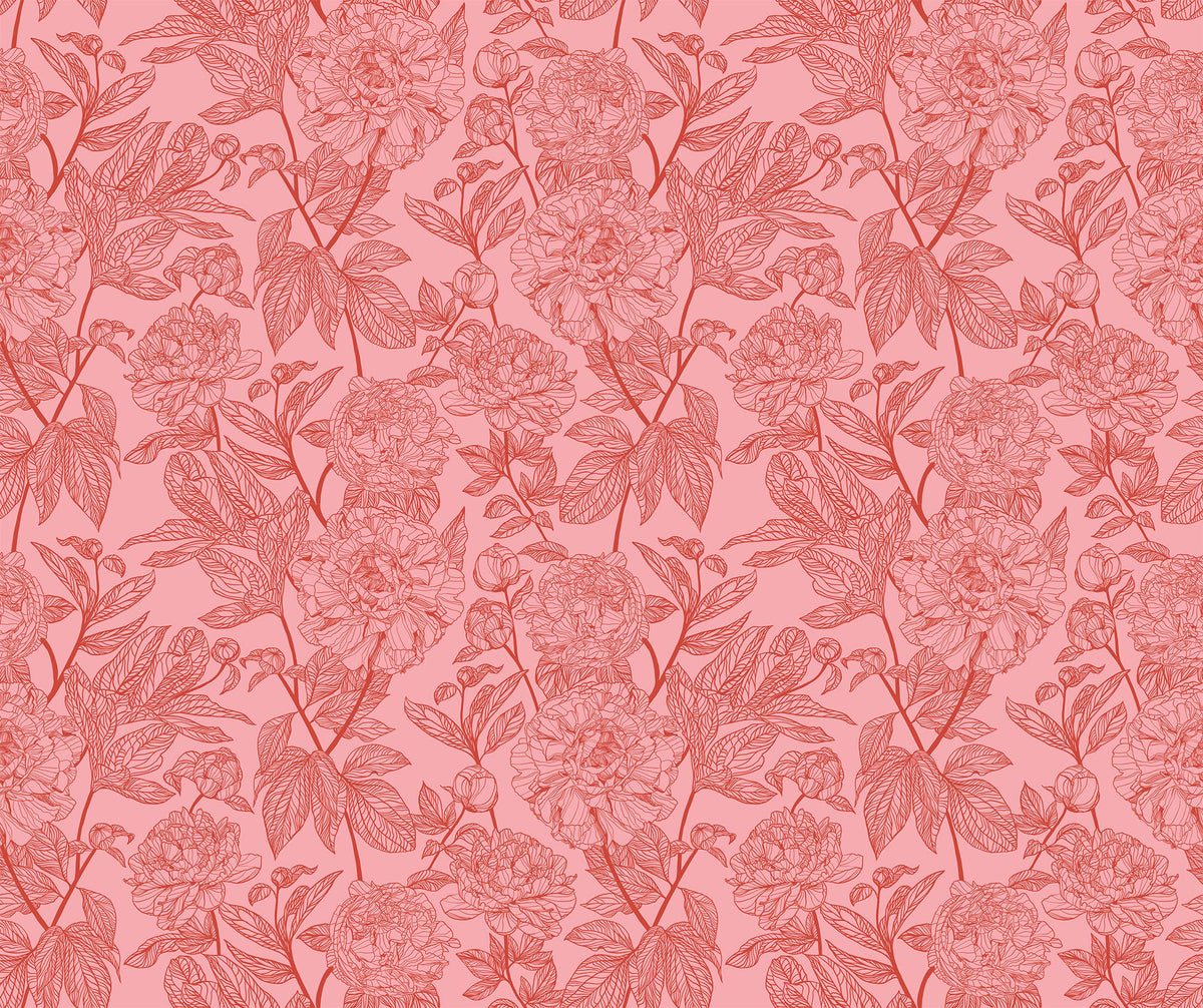 Indelible Quilt Fabric by Anna Maria Parry - Peony in Rouge Pink - AMT1003-23V