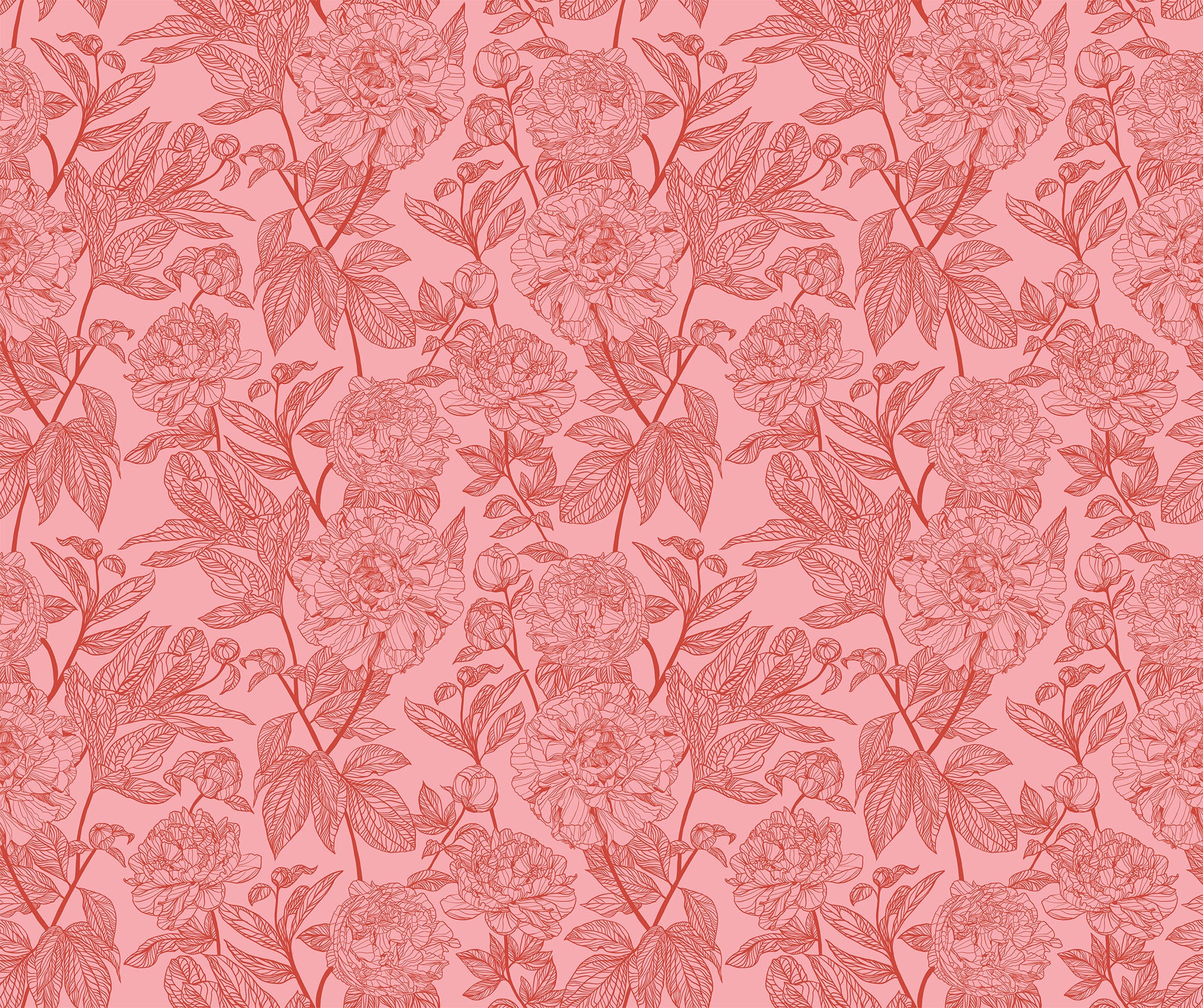 Indelible Quilt Fabric by Anna Maria Parry - Peony in Rouge Pink - AMT1003-23V