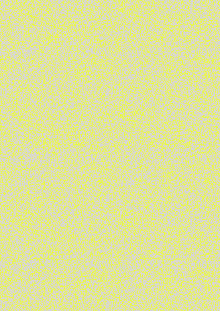 Inflorescence Quilt Fabric - Yellow Neon Scribble on Grey (Gray) - A860 2