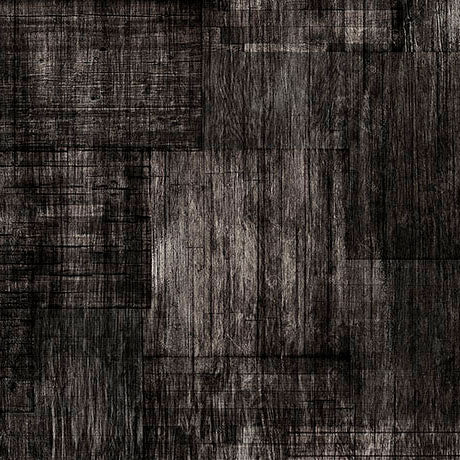 Into the Woods Quilt Fabric - Wood Texture in Coal Black  - 2600 30840 JK
