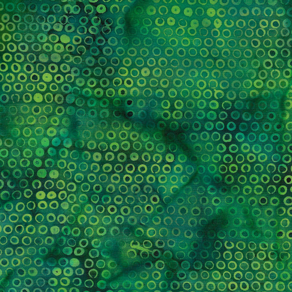 Island Batik Quilt Fabric - Bubble Hole in Leaf Green - BE31-G1