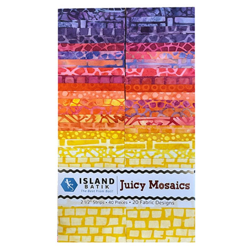 Island Batik Quilt Fabric - Juicy Mosaics 2 1/2" Strip Pack - set of 40 2 1/2" strips - Juicy Mosaics-SP
