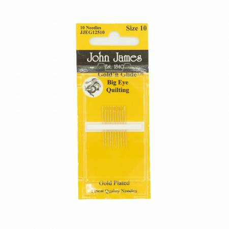 Quilting Hand Needles, Gold'n Glide, Big Eye, size 10 - JJEG125-10