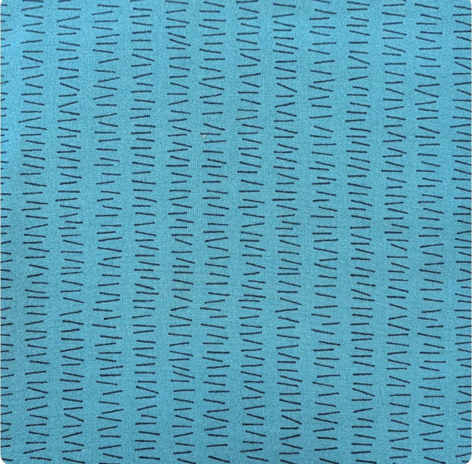 Japanese Imported Quilt Fabric - Handworks MaNo Crie Hash Marks in Aqua - MC10616-E