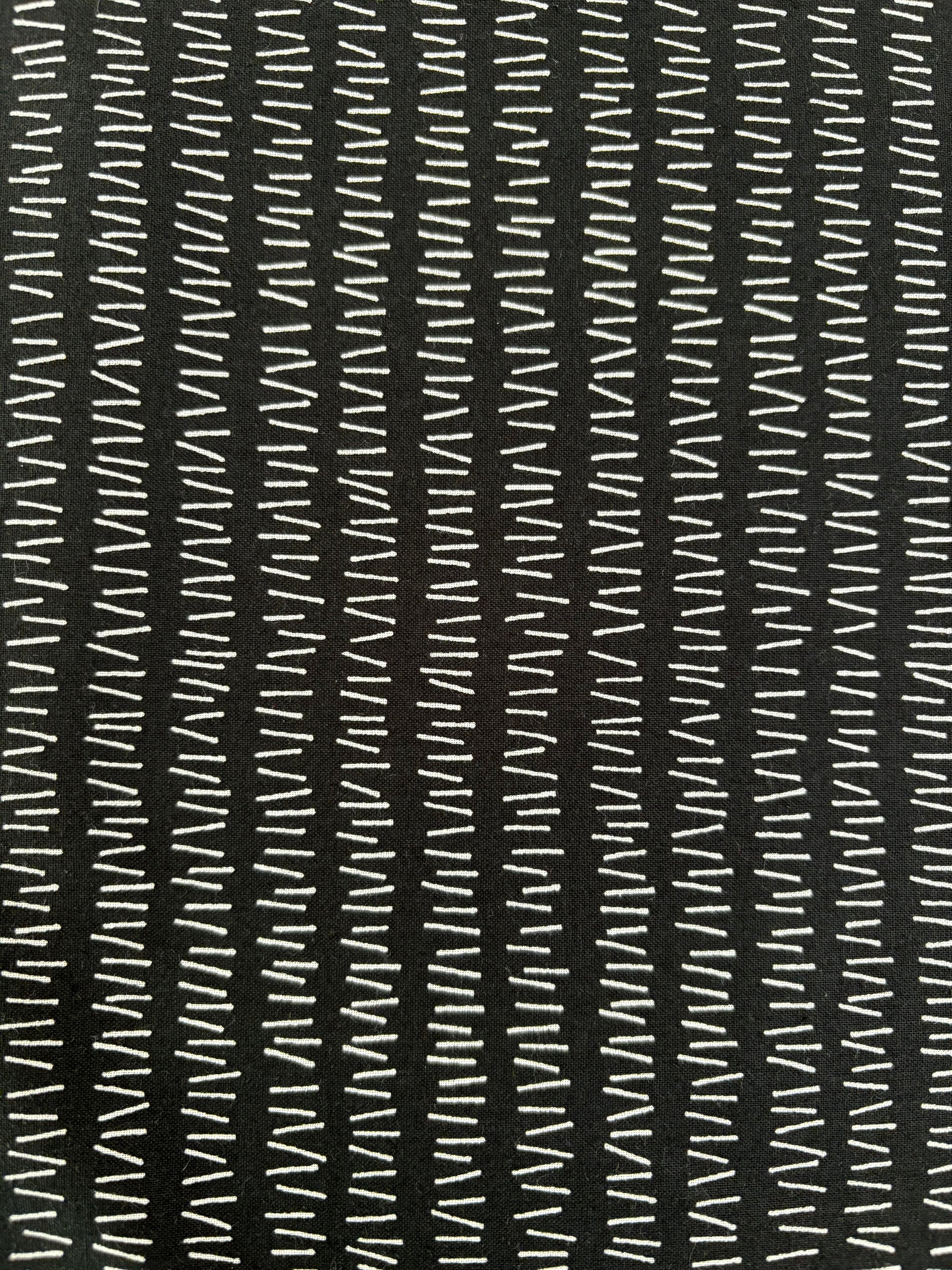 Japanese Imported Quilt Fabric - Handworks MaNo Crie Hash Marks in Black - MC10616-B