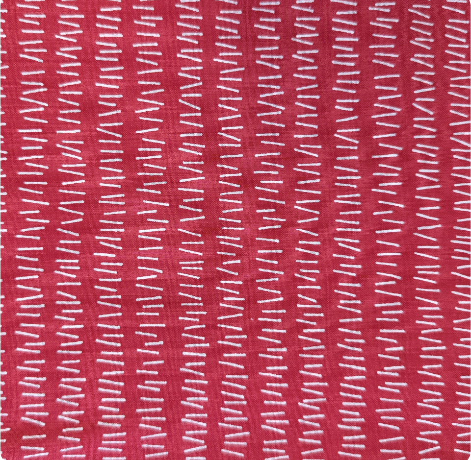 Japanese Imported Quilt Fabric - Handworks MaNo Crie Hash Marks in Red - MC10616-D