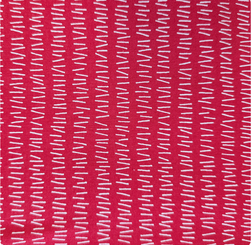 Japanese Imported Quilt Fabric - Handworks MaNo Crie Hash Marks in Red - MC10616-D