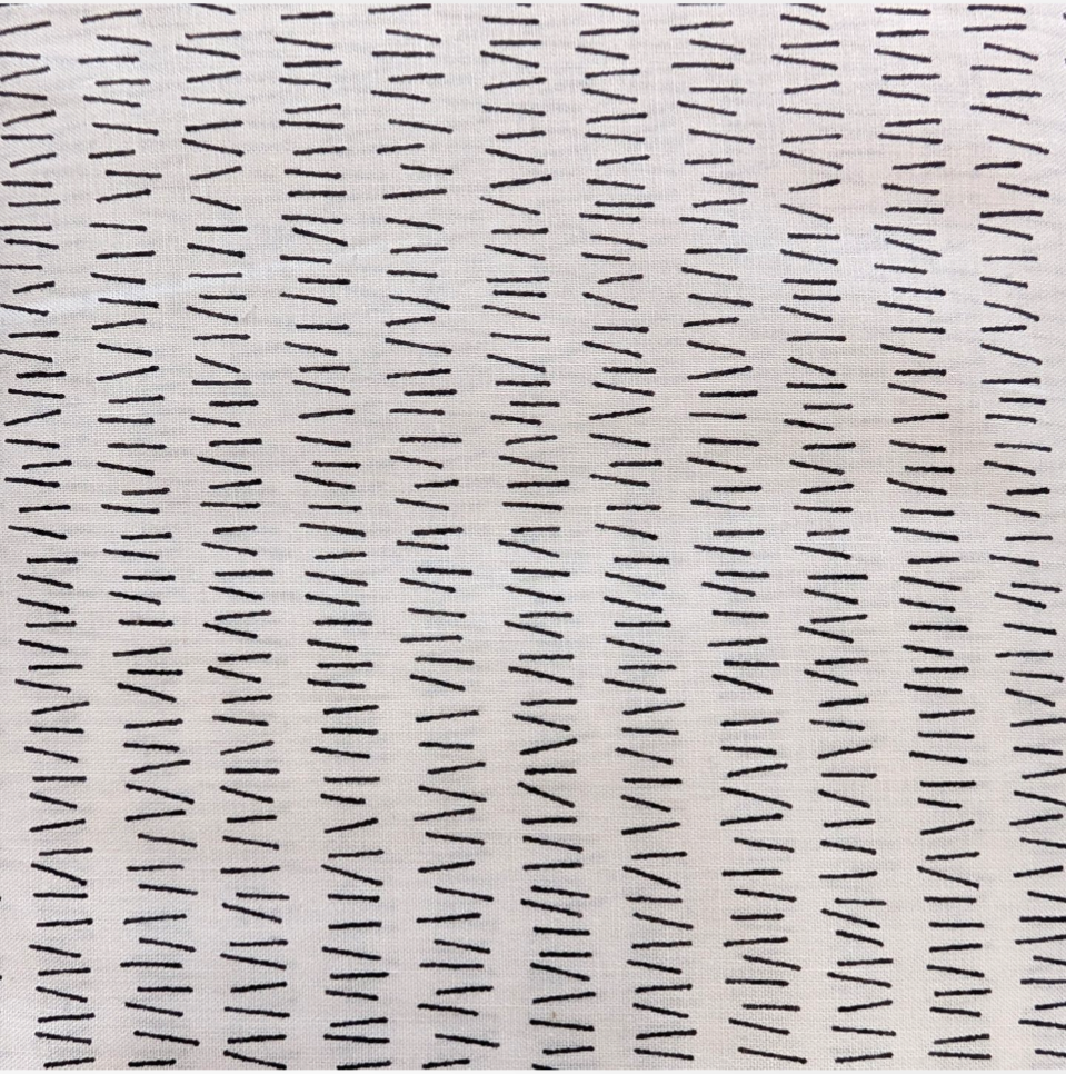Japanese Imported Quilt Fabric - Handworks MaNo Crie Hash Marks in White - MC10616-A