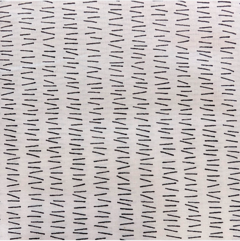Japanese Imported Quilt Fabric - Handworks MaNo Crie Hash Marks in White - MC10616-A
