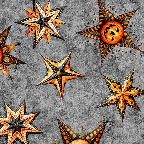 Jeepers Creepers Quilt Fabric - Stars in Smoke Gray - 2600 31012 K