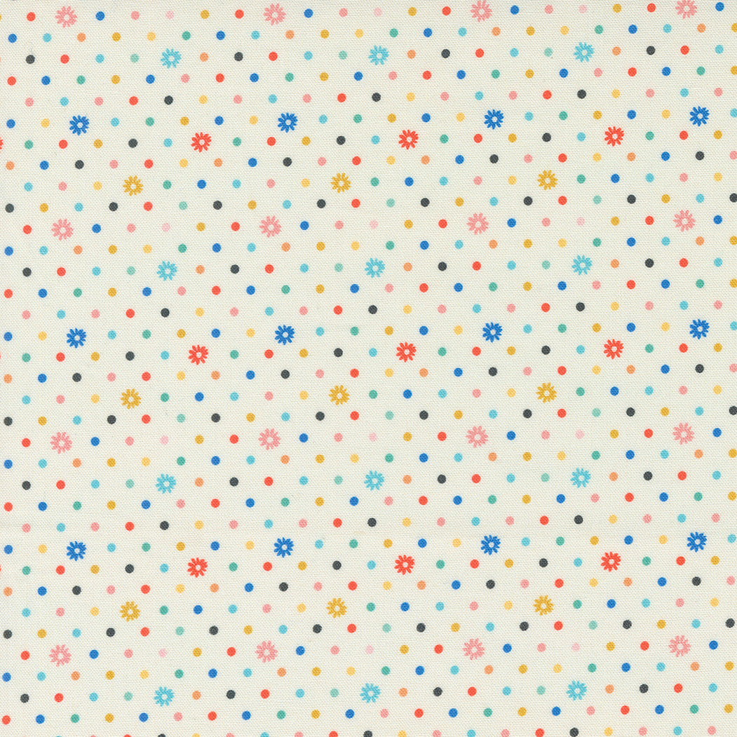 Julia Quilt Fabric - Flower Dots in Porcelain Cream/Multi - 11928 11