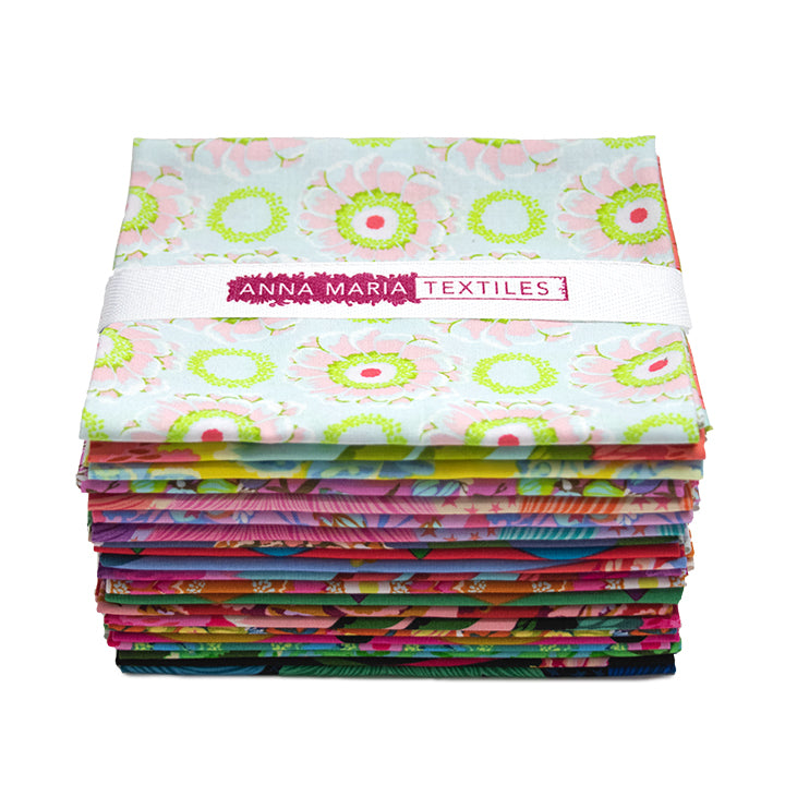 Jumpstart Quilt Fabric by Anna Maria Parry - 21 piece Fat Quarter Bundle - FQJUMP21-10