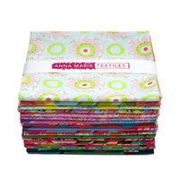 Jumpstart Quilt Fabric by Anna Maria Parry - 21 piece Fat Quarter Bundle - FQJUMP21-10