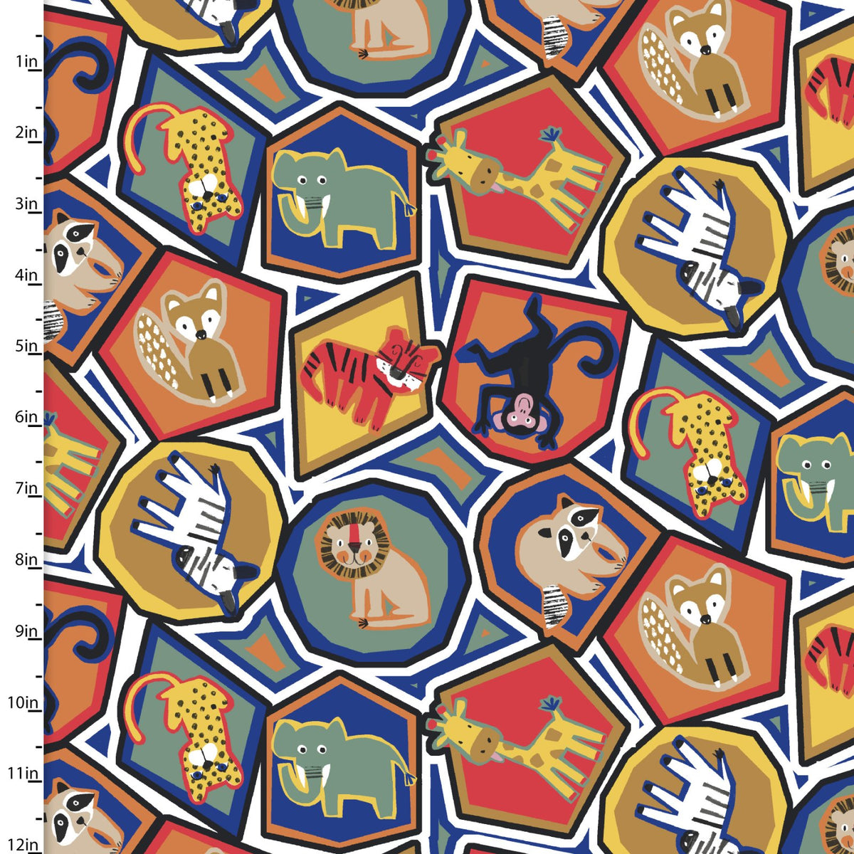 Jungle Jam Quilt Fabric - Animal Maze in Multi - 23321-MLT