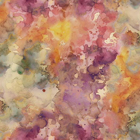 Junk Journal Quilt Fabric - Abstract Watercolor in Dusty Rose Pink/Orange - DDC12298-DROS-D