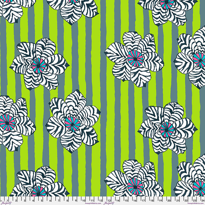 Kaffe Fassett Collective August 2023 Quilt Fabric Zebra Lily in Green - PWBM091.GREEN