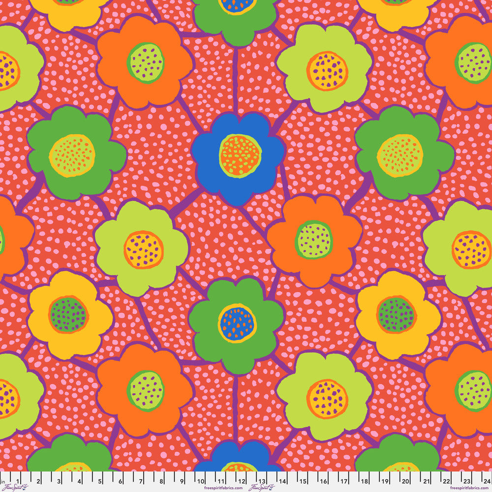 Kaffe Fassett Collective August 2025 Quilt Fabric - Floral Connections in Red - PWBM099.RED