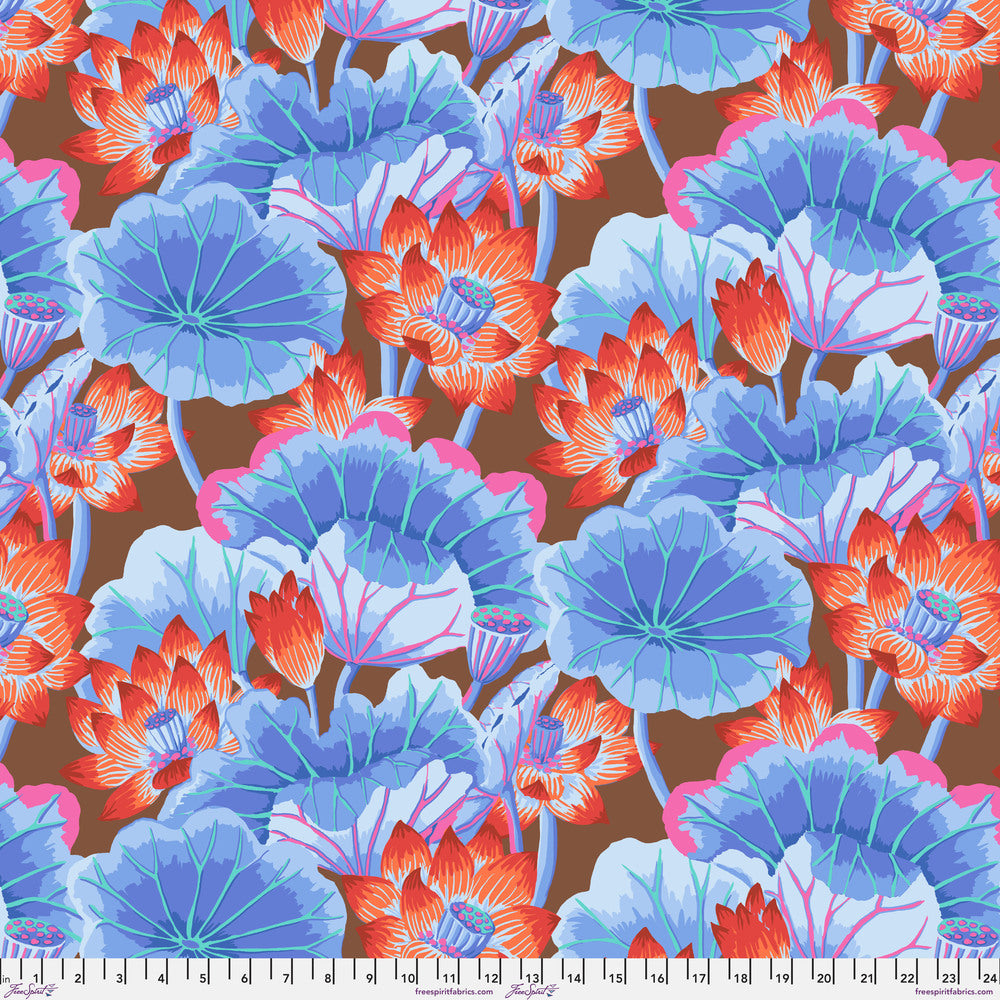 Kaffe Fassett Collective August 2025 Quilt Fabric - Lake Blossoms in Brown - PWGP093.BROWN