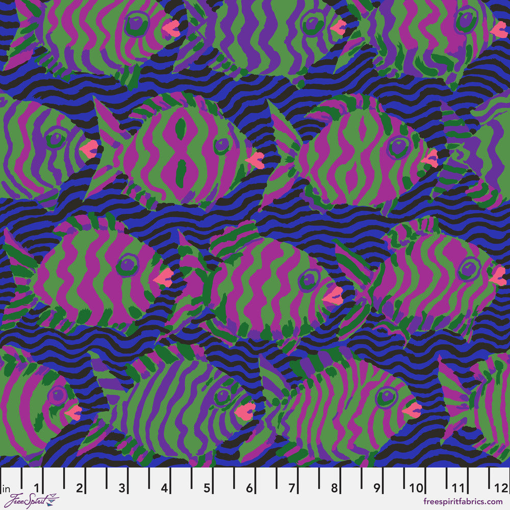 Kaffe Fassett Collective August 2025 Quilt Fabric - Minnows in Blue - PWBM100.BLUE