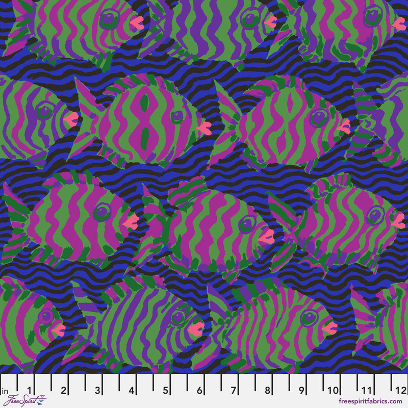 Kaffe Fassett Collective August 2025 Quilt Fabric - Minnows in Blue - PWBM100.BLUE