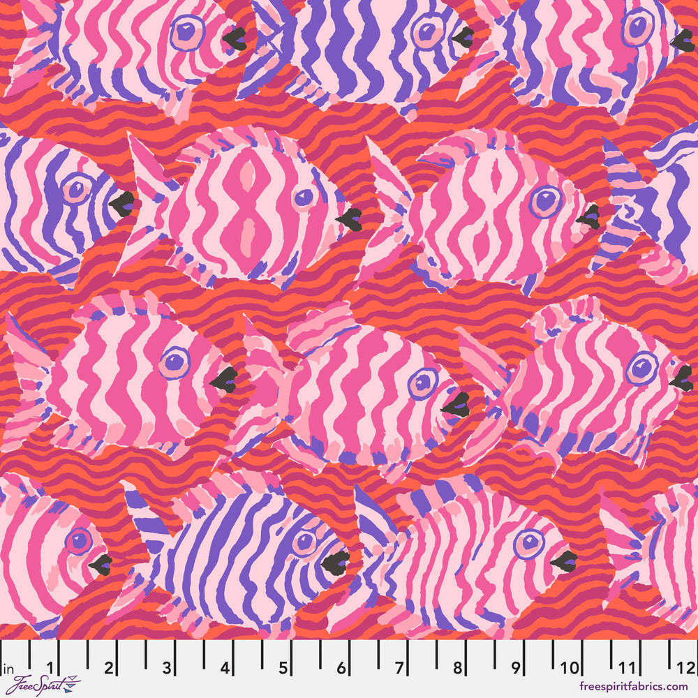 Kaffe Fassett Collective August 2025 Quilt Fabric - Minnows in Red - PWBM100.RED