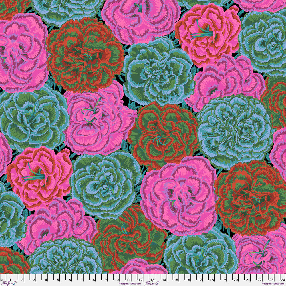 Kaffe Fassett Collective August 2025 Quilt Fabric - Picotee Carnations in Dark - PWPJ133.DARK