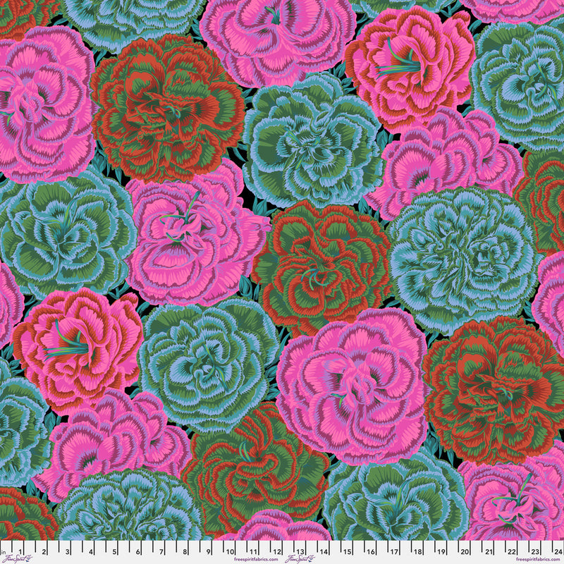 Kaffe Fassett Collective August 2025 Quilt Fabric - Picotee Carnations in Dark - PWPJ133.DARK