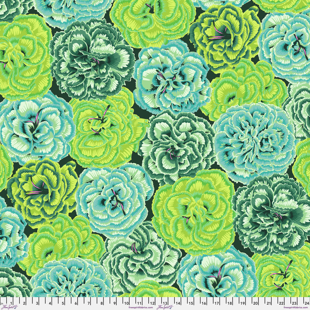 Kaffe Fassett Collective August 2025 Quilt Fabric - Picotee Carnations in Green - PWPJ133.GREEN