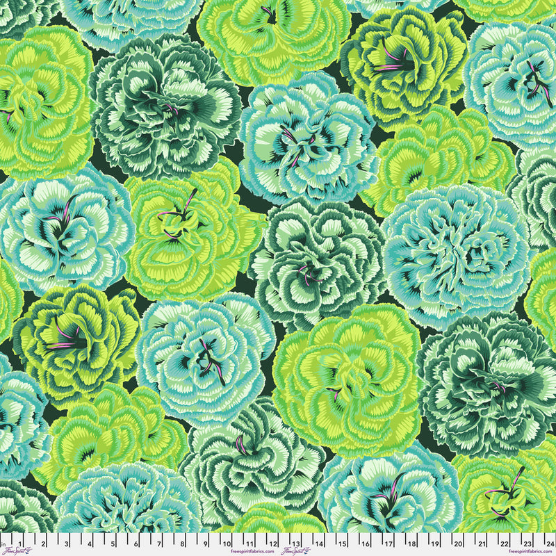 Kaffe Fassett Collective August 2025 Quilt Fabric - Picotee Carnations in Green - PWPJ133.GREEN