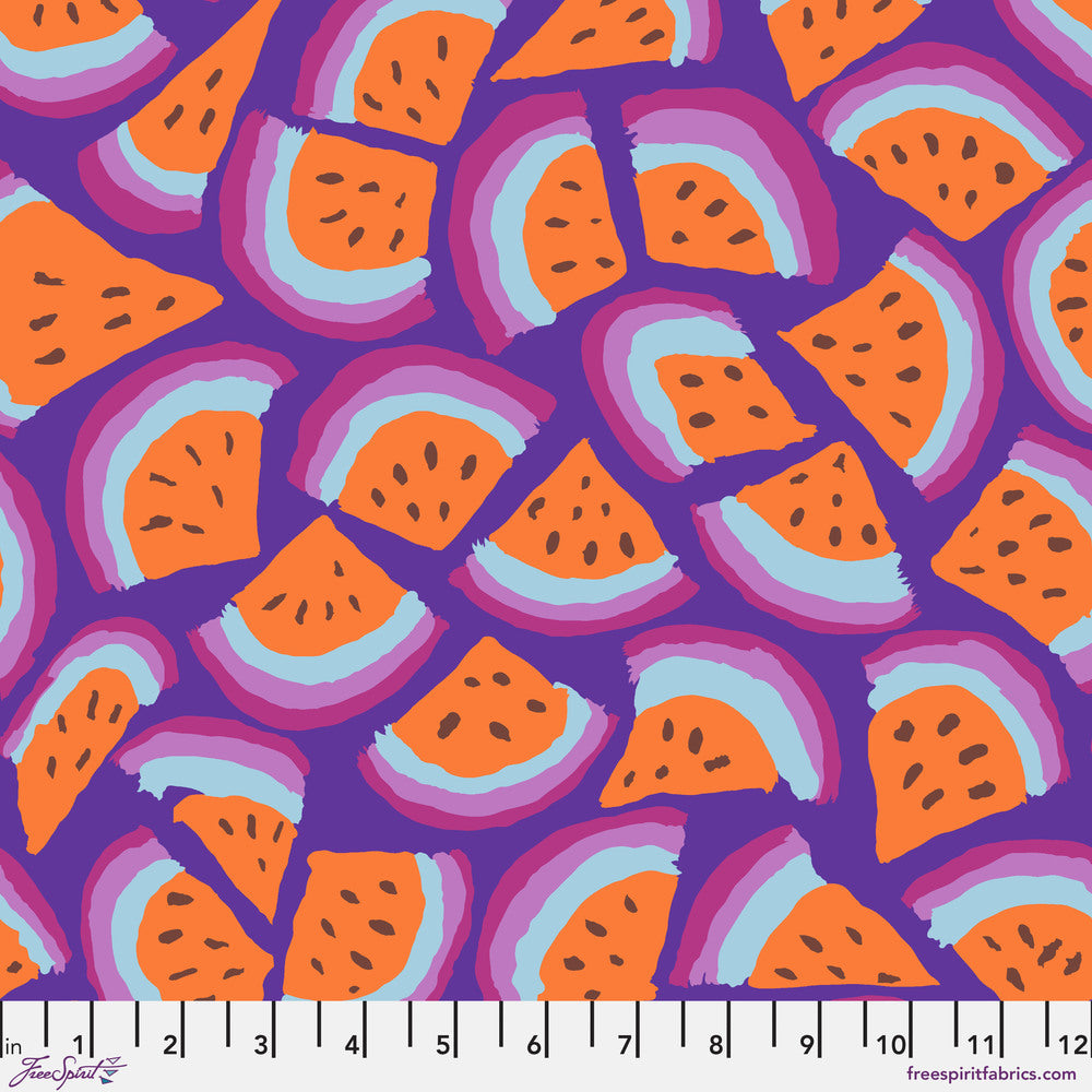 Kaffe Fassett Collective August 2025 Quilt Fabric - Slice (Watermelon) in Purple - PWBM101.PURPLE