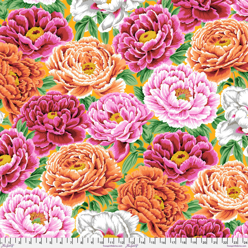 Kaffe Fassett Collective August 2025 Quilt Fabric - Tibetan Peony in Warm - PWPJ136.WARM