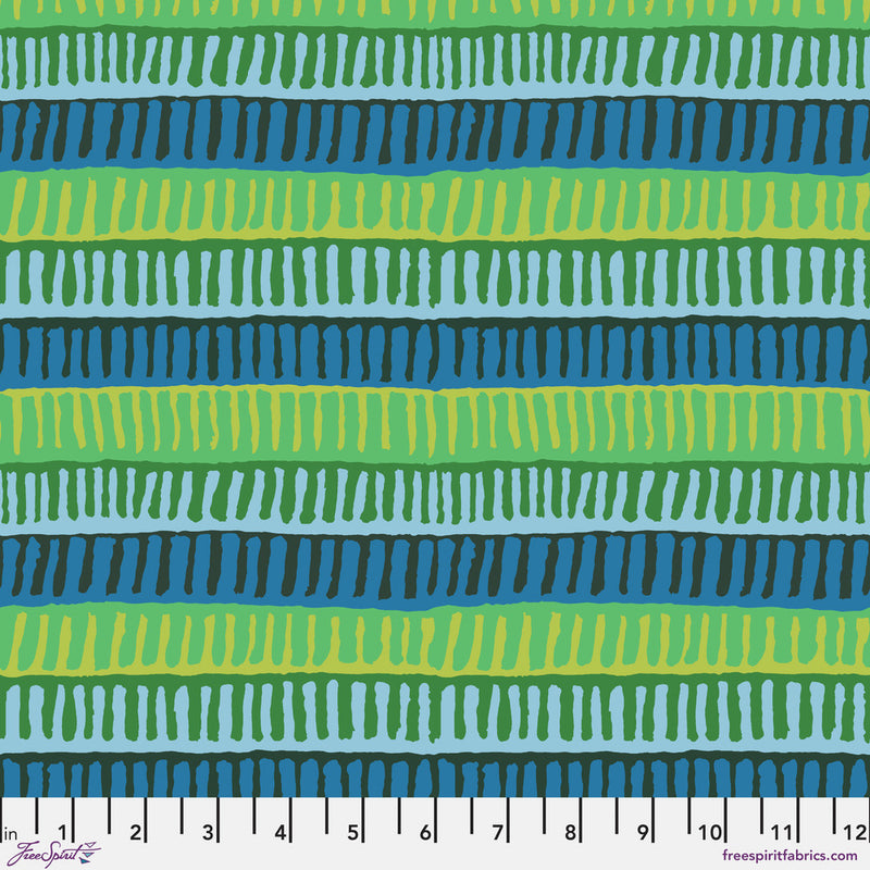 Kaffe Fassett Collective August 2025 Quilt Fabric - Zipper Stripe in Green - PWBM103.GREEN
