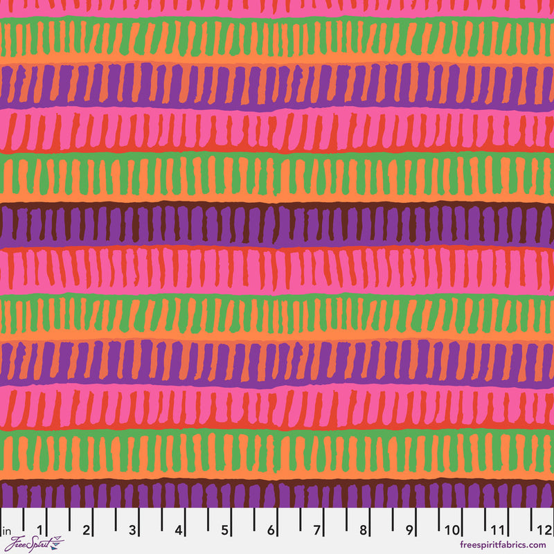 Kaffe Fassett Collective August 2025 Quilt Fabric - Zipper Stripe in Red - PWBM103.RED