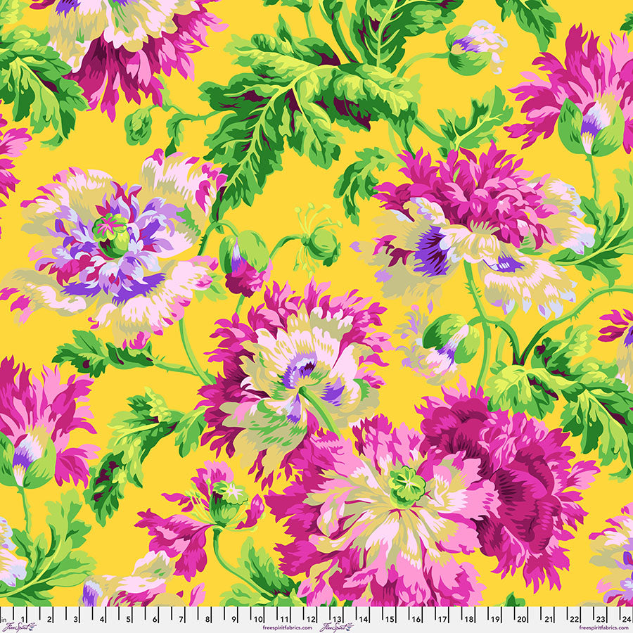 Kaffe Fassett Collective February 2024 Quilt Fabric - Garden Party in Yellow - PWPJ020.YELLOW
