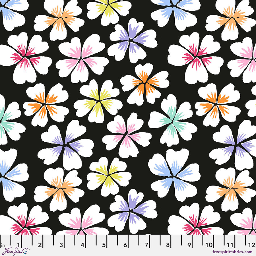 Kaffe Fassett Collective February 2024 Quilt Fabric - Petals in Black - PWGP201.BLACK
