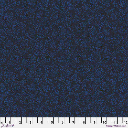 Kaffe Fassett Collective February 2025 Quilt Fabric - Aboriginal Dot in Midnight Blue - PWGP071.MIDNIGHT