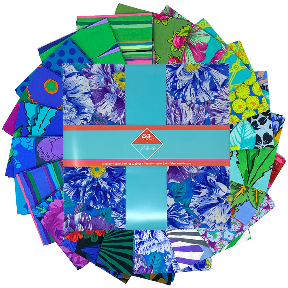 Kaffe Fassett Collective February 2026 Quilt Fabric - 10" Charm Pack in Cool - set of 42 10" squares - FB610GP.FEB26COOL