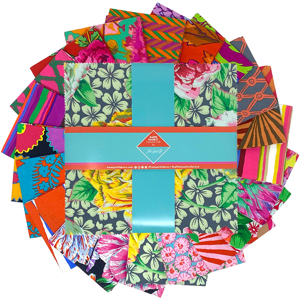 Kaffe Fassett Collective February 2026 Quilt Fabric - 10" Charm Pack in Warm - set of 42 10" squares - FB610GP.FEB26WARM