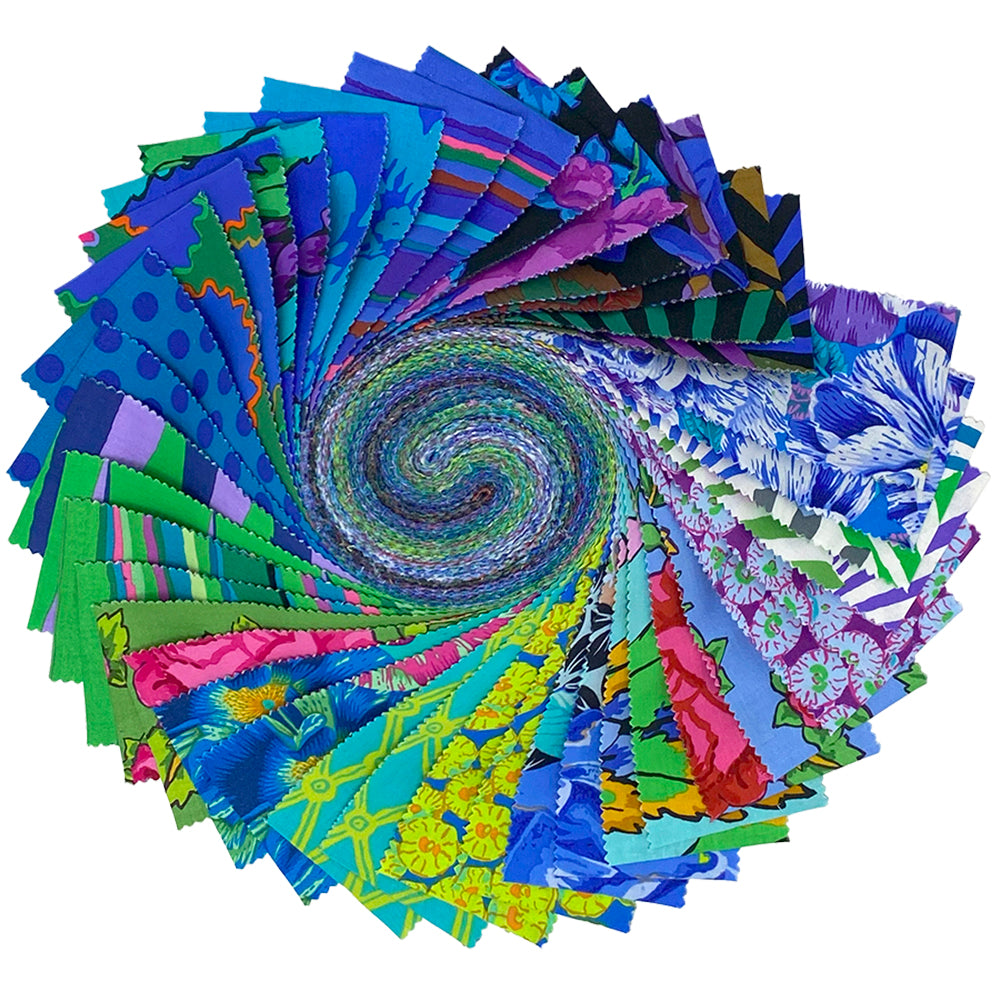 Kaffe Fassett Collective February 2026 Quilt Fabric - 2 1/2" Design Roll in Cool - set of 40 2 1/2" strips - FB4DRGP.FEB26COOL