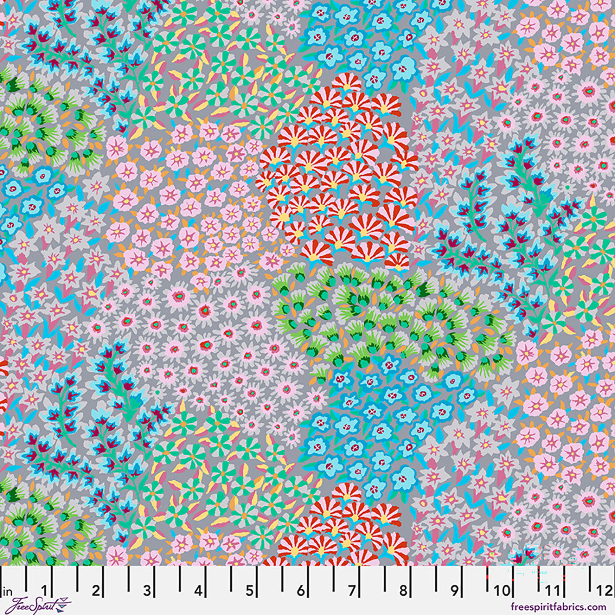 Kaffe Fassett Cotton Lawn Fabric - Persian Garden in Grey (Gray) - CLGP005.GREY