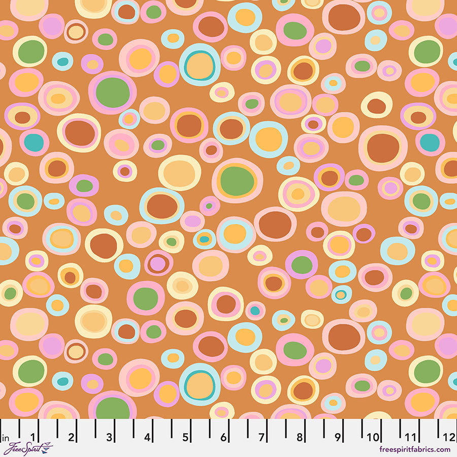 Kaffe Fassett From the Archives Quilt Fabric - Bubbles in Ochre Gold/Multi - PWGP015.OCRHE