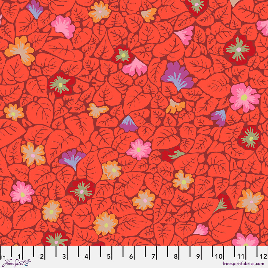 Kaffe Fassett From the Archives Quilt Fabric - Leaves in Red - PWGP030.RED