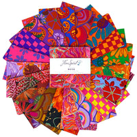 Kaffe Fassett Collective August 2024 Quilt Fabric - 5" Charm Pack in Hot (Reds/Pinks) - FB6CPGP.AUG24HOT - set of 42 5" Squares